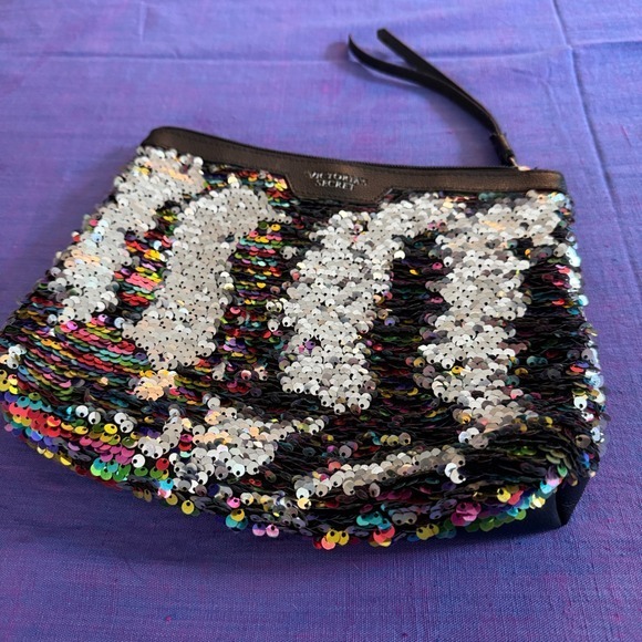 Victoria's Secret Sequins Clutch Wristlet Party Evening Bag Colorful - Picture 1 of 9